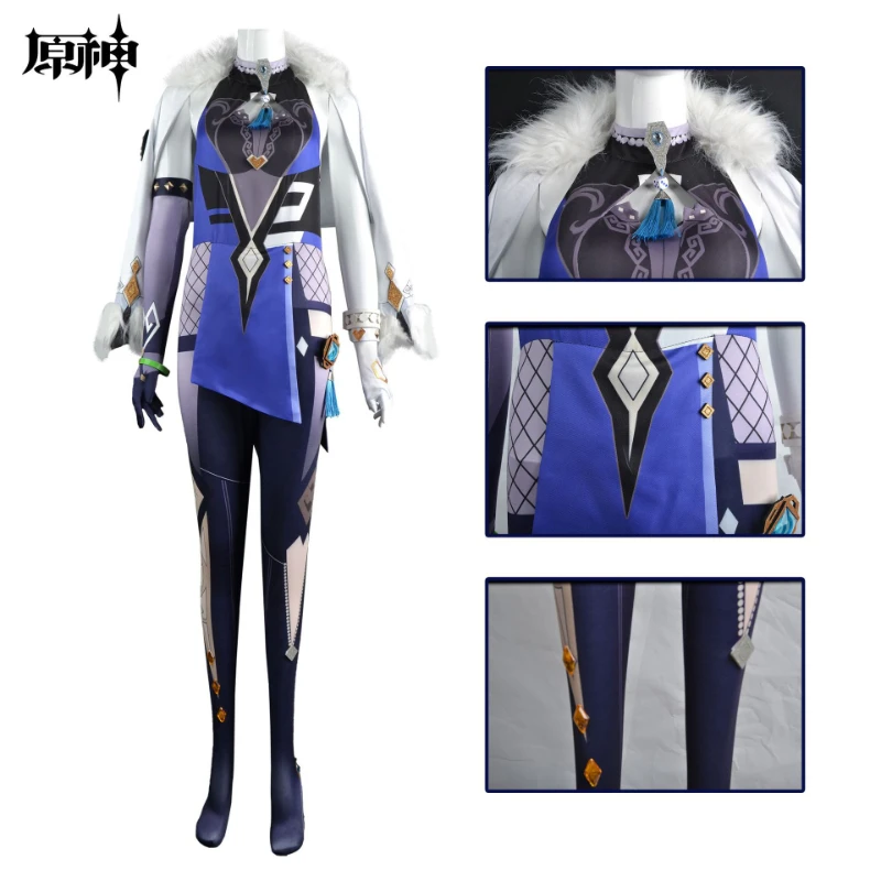 

Genshin Impact Yelan Cosplay Costumes Jumpsuit Cloak Game Suit Uniform Wig Anime Halloween Party Outfit for Women sexy costume
