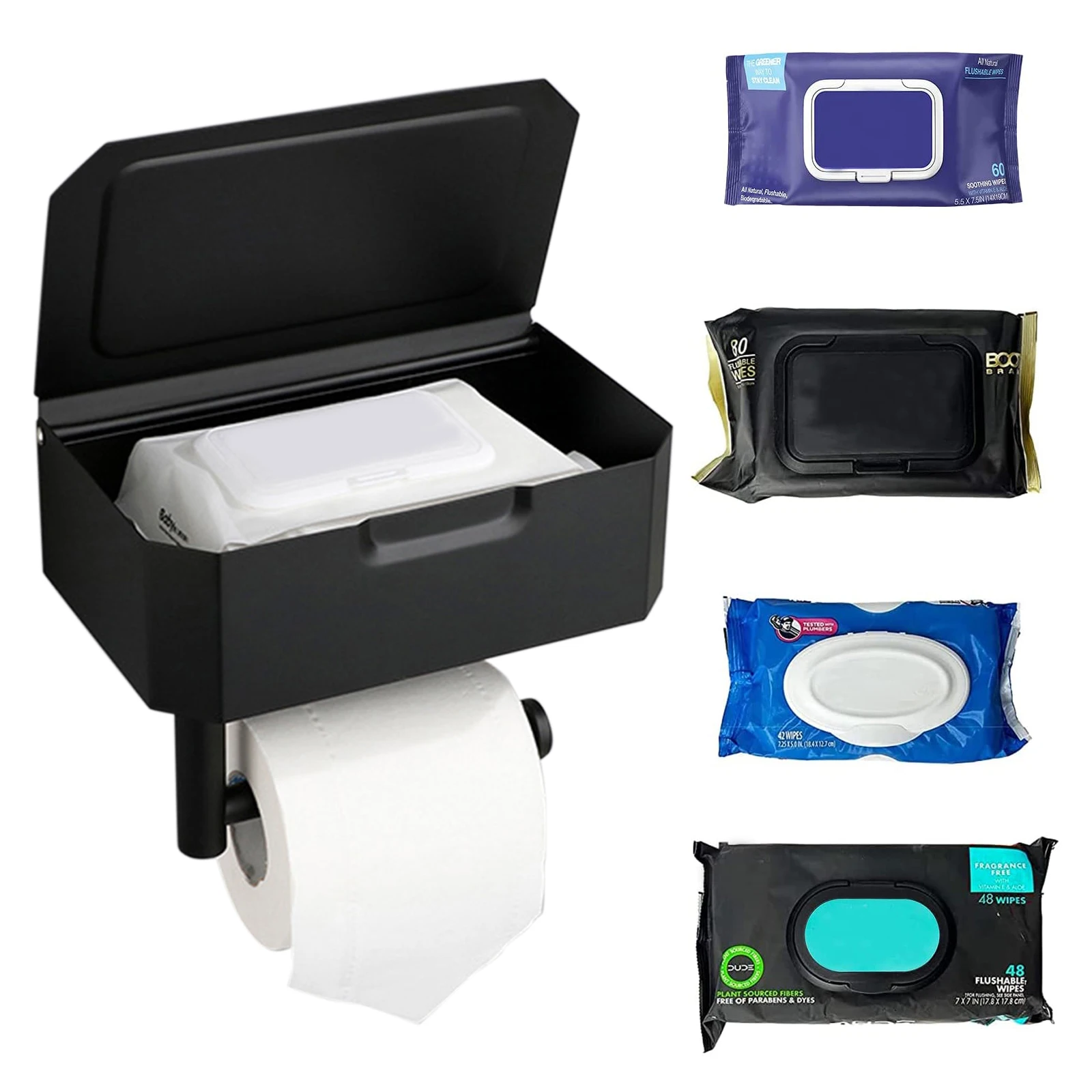 

Toilet Paper Holder Stainless Steel Bathroom Kitchen Wall Mount Roll Paper Accessory Tissue Storage Organizers Racks Roll Paper