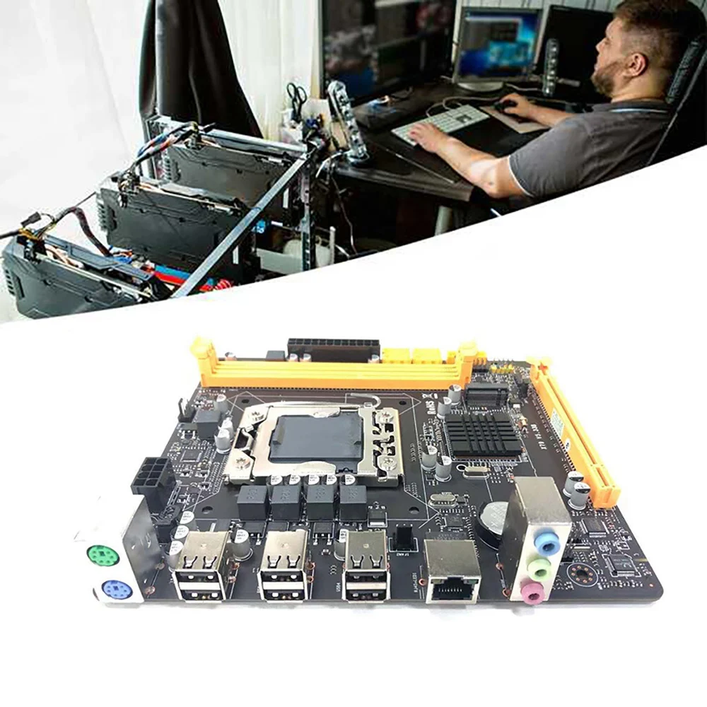 Компьютер Материнская плата LGA 1356 H61 для Intel Xeon E5 CPU DDR3 REG ECC NVME M.2 материнская