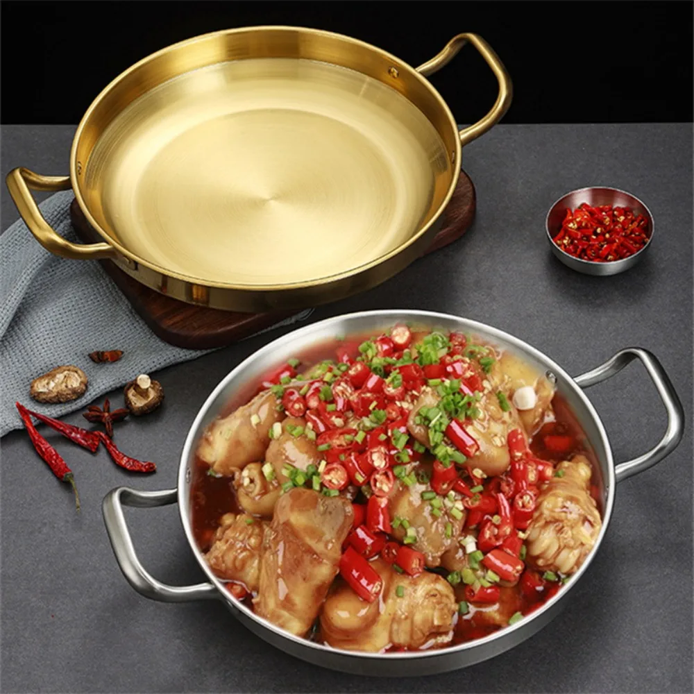

Cookware For Cooking Cooker Durable Stainless 1pc Gas Pot Stove Paella Steel Seafood Picnic Kitchen Induction Plates Pan Snack