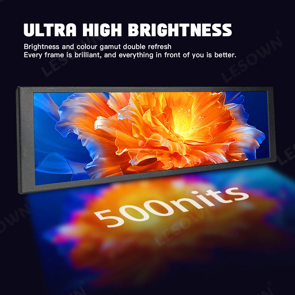 LESOWN 7 84-дюймовый растянутый экран с экраном 400x1280 IPS HDMI 500 кд/м2 высокая яркость