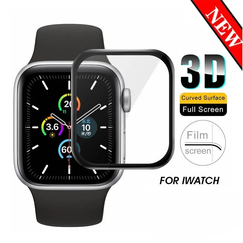 

Full Film For Apple Watch 7 6 40mm 5 se 44mm 41mm 42mm HD Screen Protector Black Full Cover Nano Film For Apple Watch 45mm 38mm
