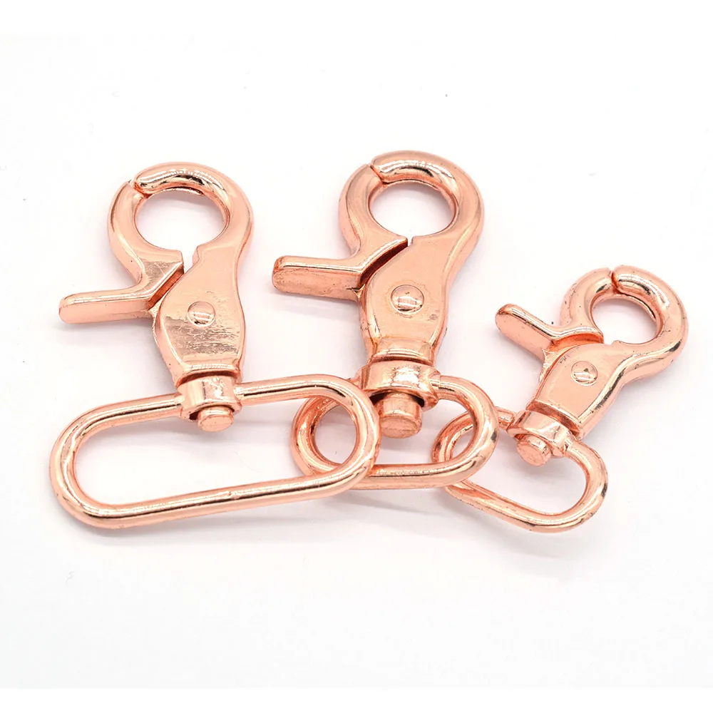 

Rose Gold Swivel Clasp Metal Lobster Clasp Swivel Hook Oval Ring Trigger Clasps Claw Push Gate Swivel Snap key or backpack