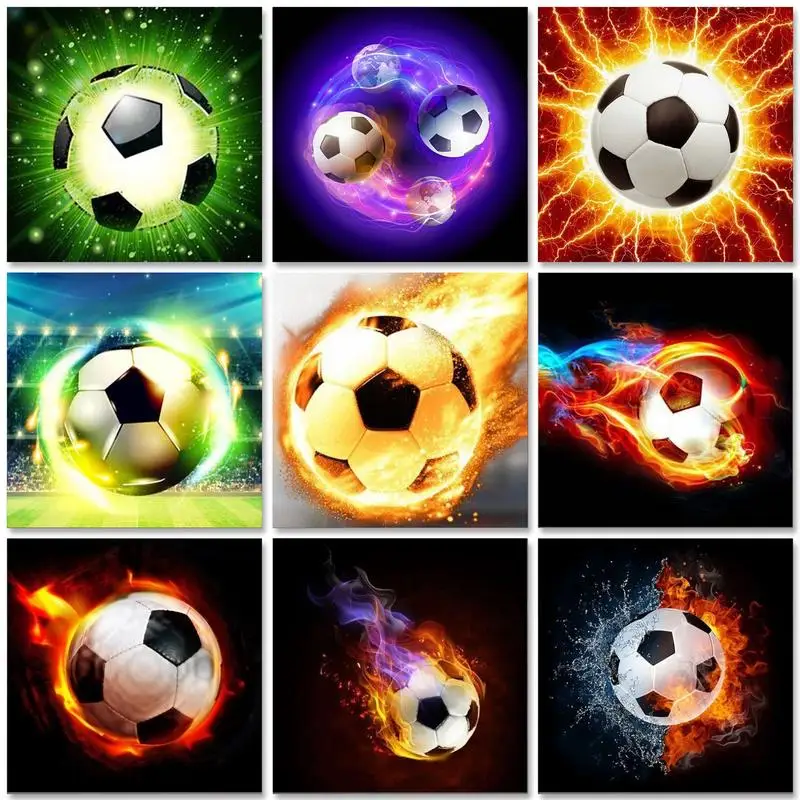 

RUOPOTY Modern Painting By Numbers On Canvas Football Coloring By Numbers Adults Crafts Home Decoration Unique Gift Paint Kit