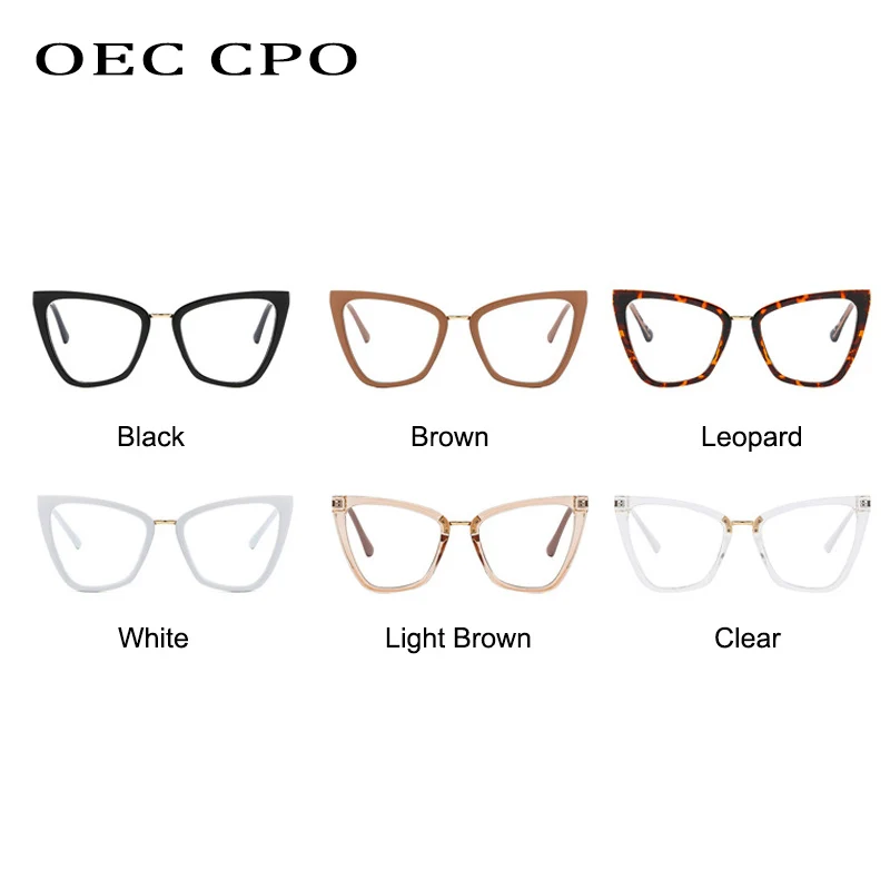 Модная оправа для очков кошачий глаз унисекс OEC CPO с прозрачными линзами