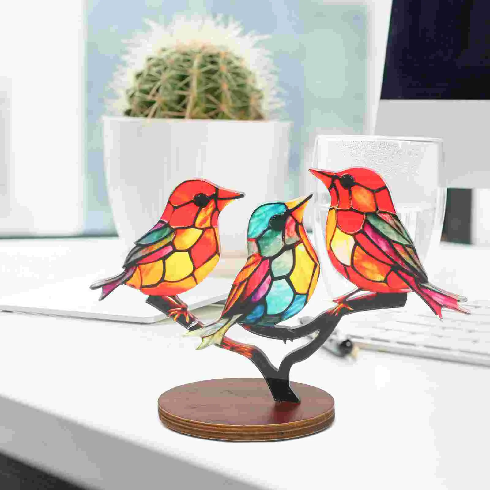 

Glass Ornaments Bird Decoration Statue Base Figurine Accessories Acrylic Sculpture