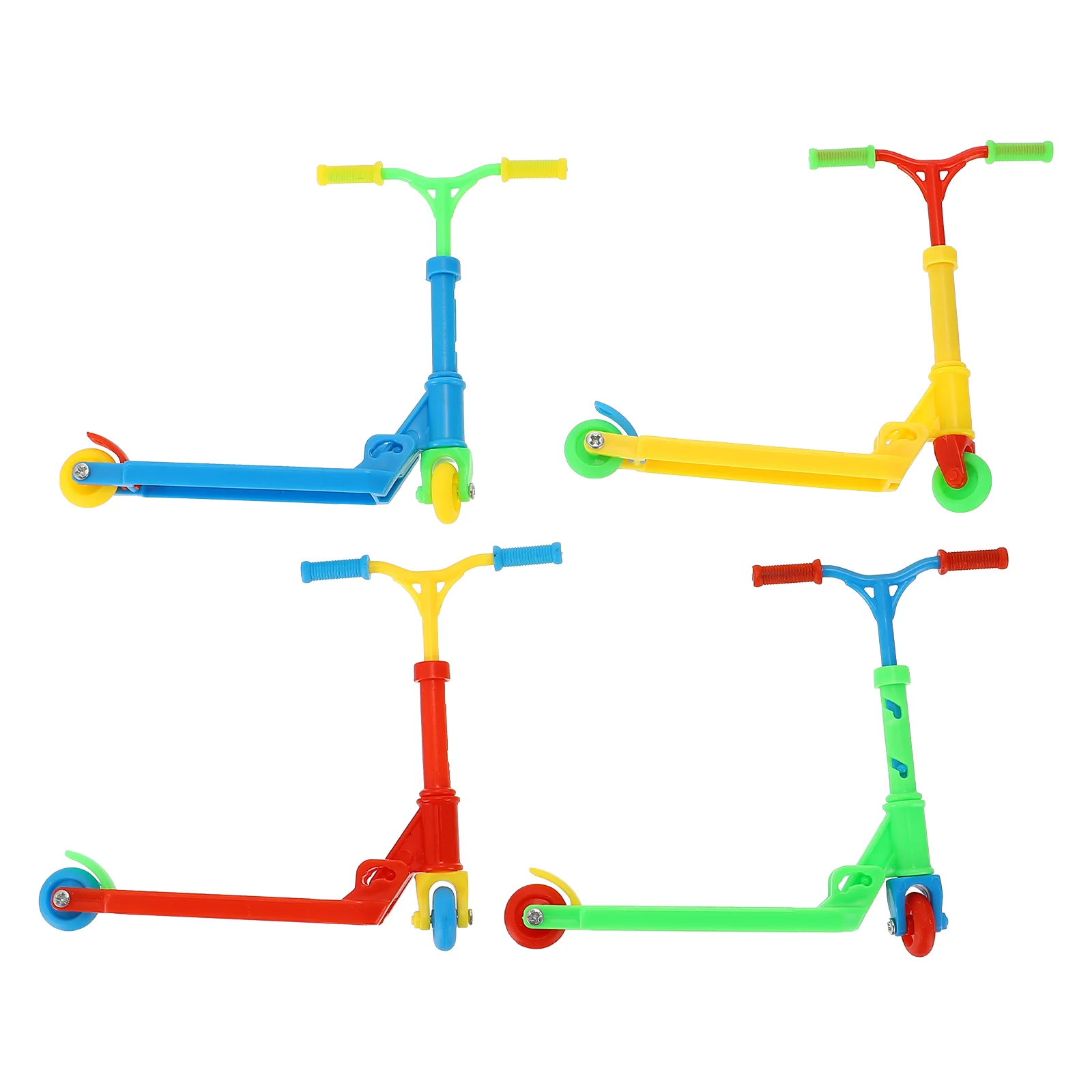 

4 Pcs Two Rounds Finger Skateboard Child Mini Scooter Skates Plastic Tiny Boards