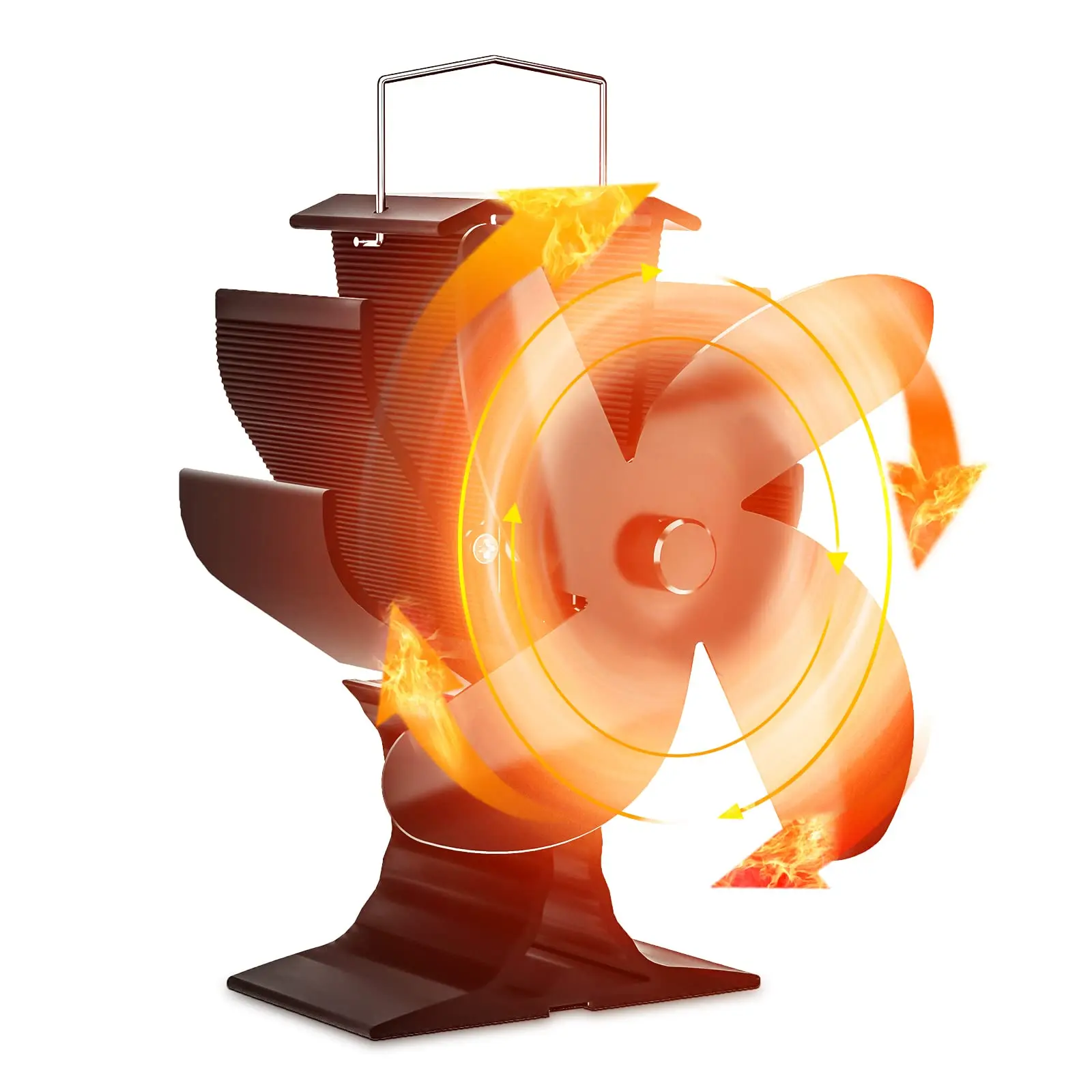

Вентилятор для камина с 6 лопастями горячий вентилятор плиты без батареи или энергии бревен горелки Eco тихий черный вентилятор
