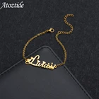 Atoztide новый индивидуальный именной браслет Персонализированная толстая цепь табличка для женщин нержавеющая сталь золотой браслет Рождественский подарок
