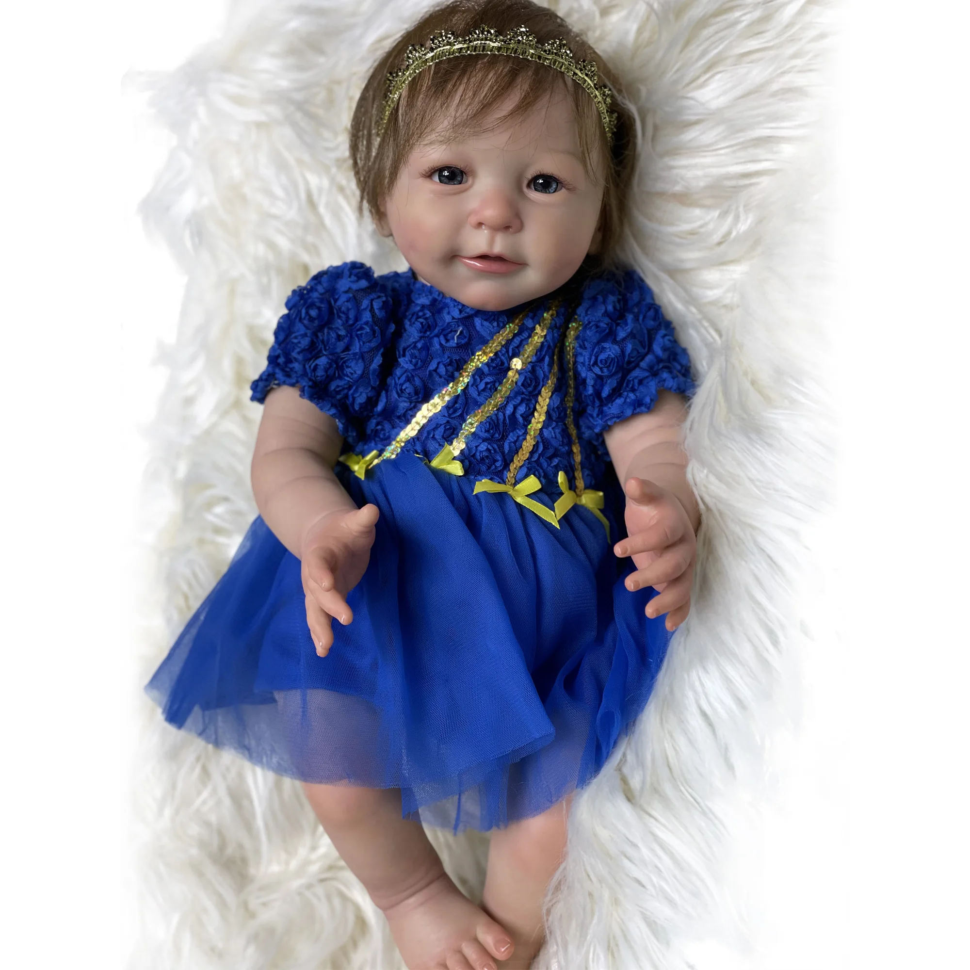 

20 Inch Reborn Baby Doll with Rooted Hair Handmade High Quality Painted Bebe Reborn for Girl