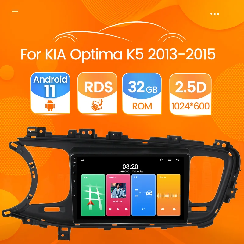 

2G+32G Android 11 RDS WIFI Car Audio Car Radio Multimedia Video Player For KIA Optima K5 2013 2014 2015 Navigation GPS SWC BT