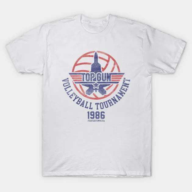 

2021 Men/Women's Summer White Street Fashion Hip Hop Top Gun Volleyball Tournament T-shirt Cotton Tees Short Sleeve Tops
