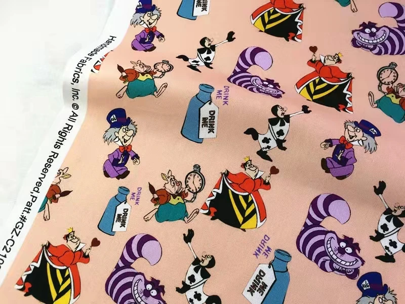 Распродажа хлопчатобумажная ткань искусственная кожа Алиса Zakka фиолетовый фон