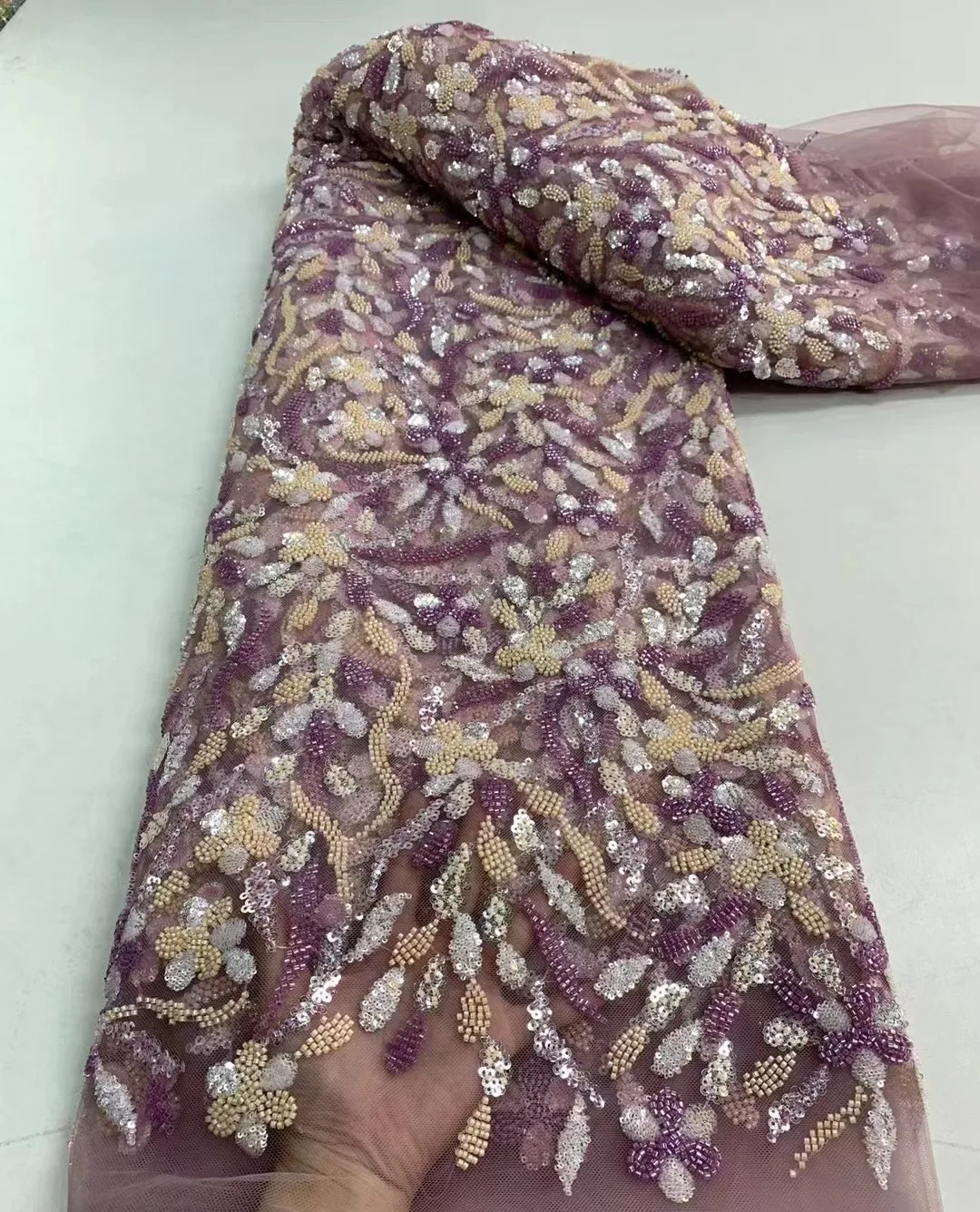 

Роскошная кружевная сетчатая кружевная вышивка, африканская кружевная ткань с блестками, 3D бисерный материал для свадьбы
