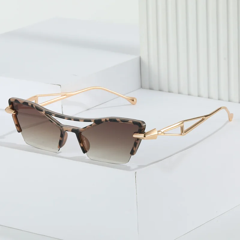 

2023 новые модные солнцезащитные очки кошачий глаз для женщин и мужчин Роскошные градиентные линзы металлическая оправа качественные универсальные брендовые дизайнерские очки UV400