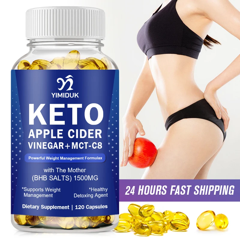 

Keto AVC Supplement Capsules Apple Cider Vinegar with Added BHB+MCT Lose Weight Fast Woman fat Burning Appetite Suppression