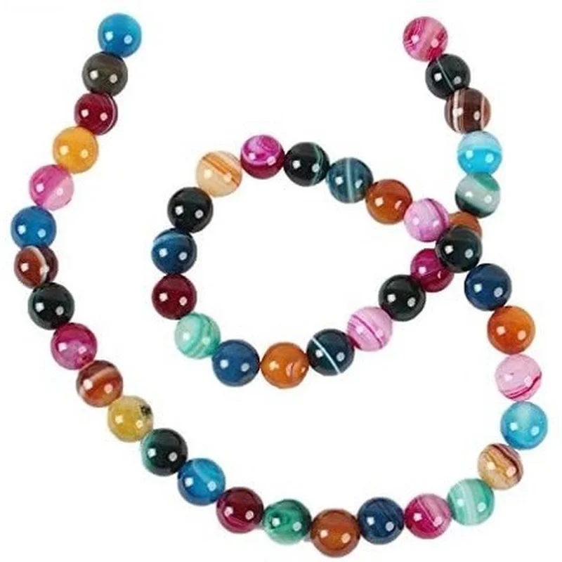 

1stand Natural Carnelian Gemstone Beads Round Dyed Loose Beads for Jewelry Making Mixed Color 8mm