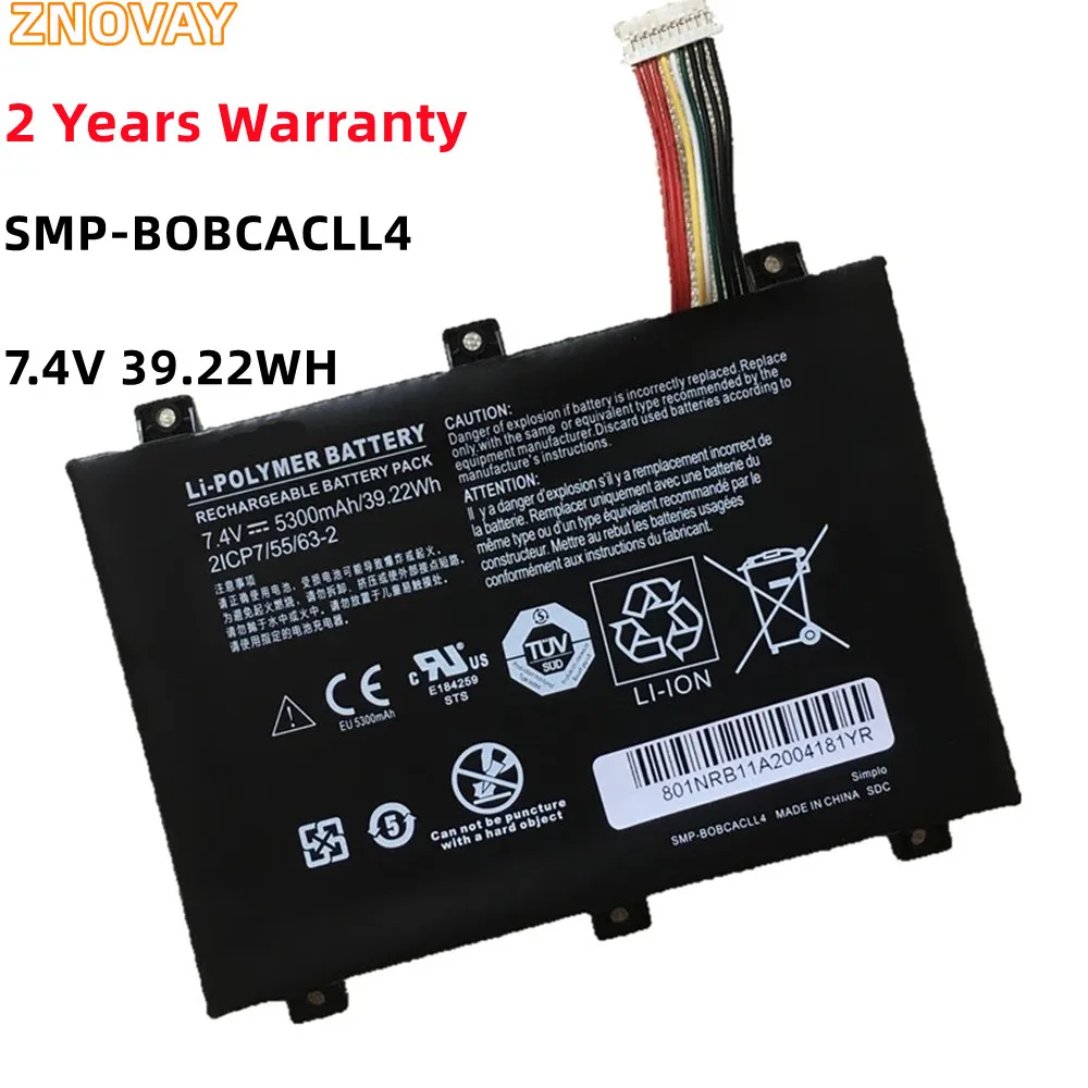 

New 7.4V 39.22Wh SMP-BOBCACLL4 2ICP7/55/63-2 Laptop Battery For Xplore XSlate B10 IX101B2 D10 iX101B1 Rugged Tablet