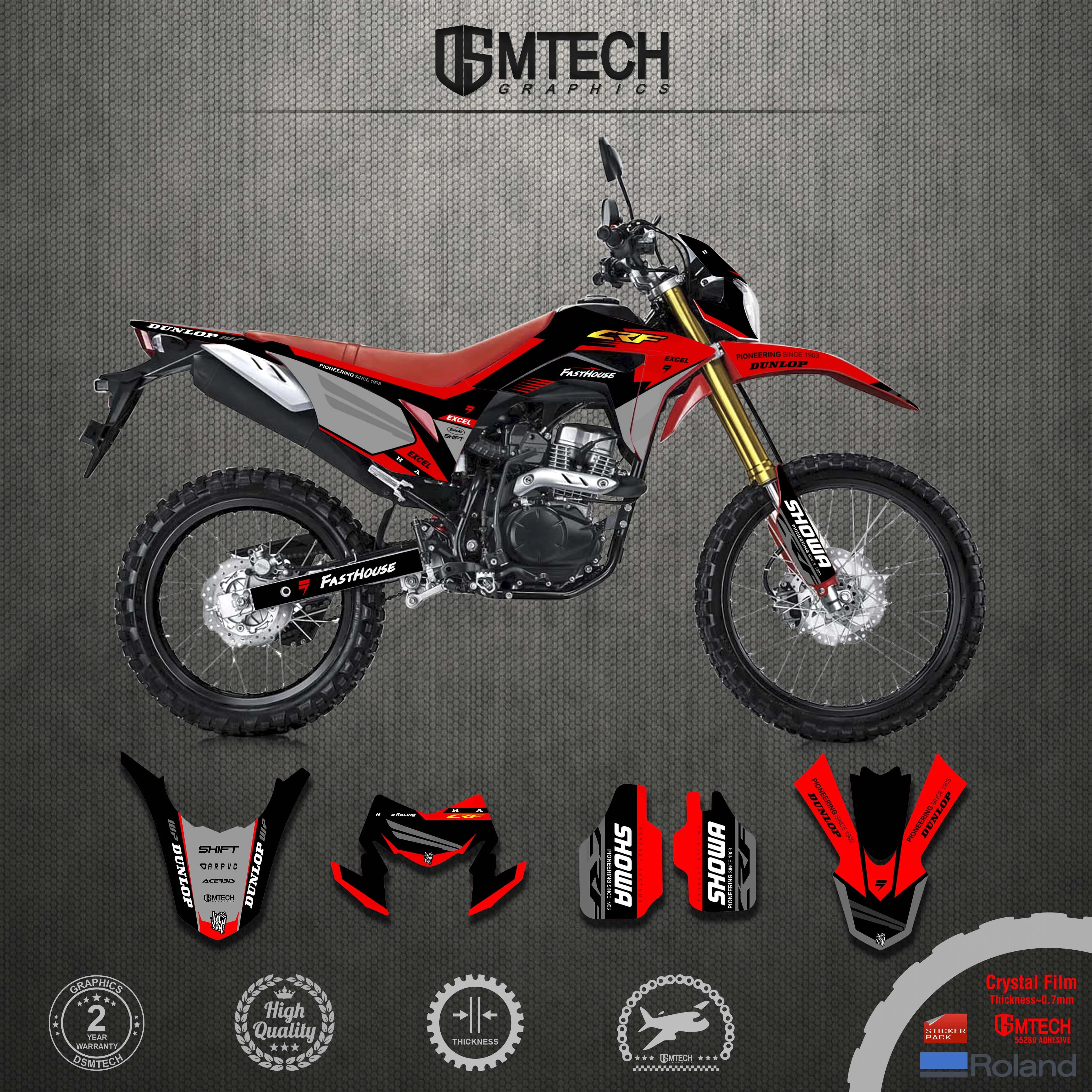 DSMTECH Stickers Motocross Backgrounds Graphics Decals  Kits  For HONDA 2019 2020 2021 CRF 150L 2019-2021 CRF150L CRF150  L