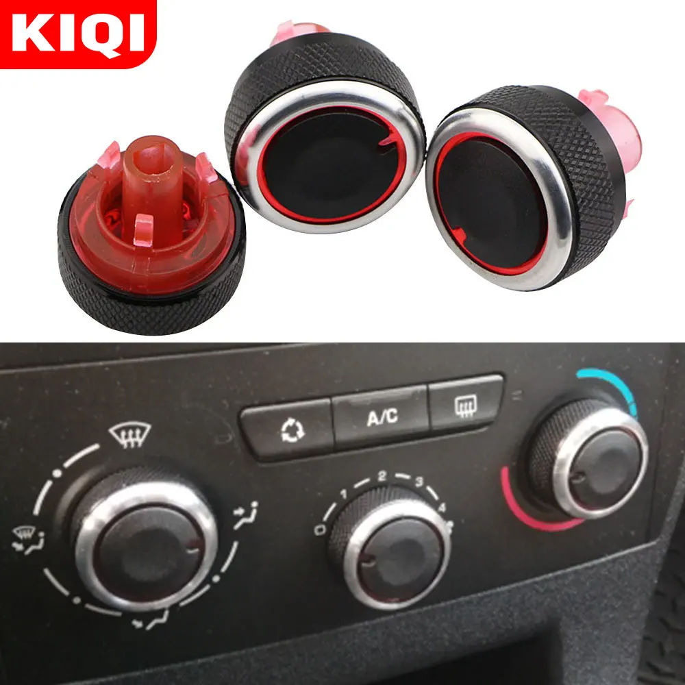 

KIQI 3Pcs Aluminum Alloy Air Conditioning Knob AC Knob Heat Control Switch Button Knob for Peugeot 307 CITROEN C4 C-TRIOMPHE