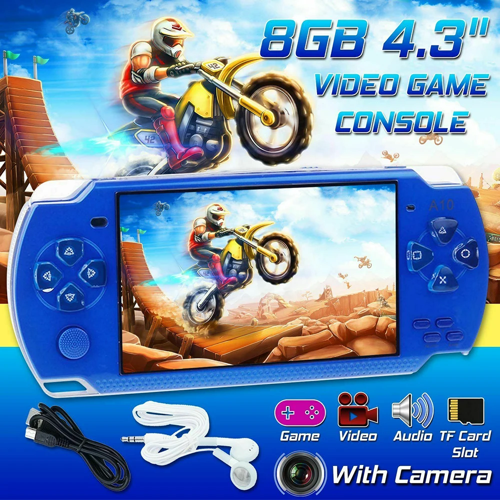 

Video Gameing Consoles Portable High Definition Screen Built In 8gb Memory Stereo Surround Sound Effect Handheld Games Console