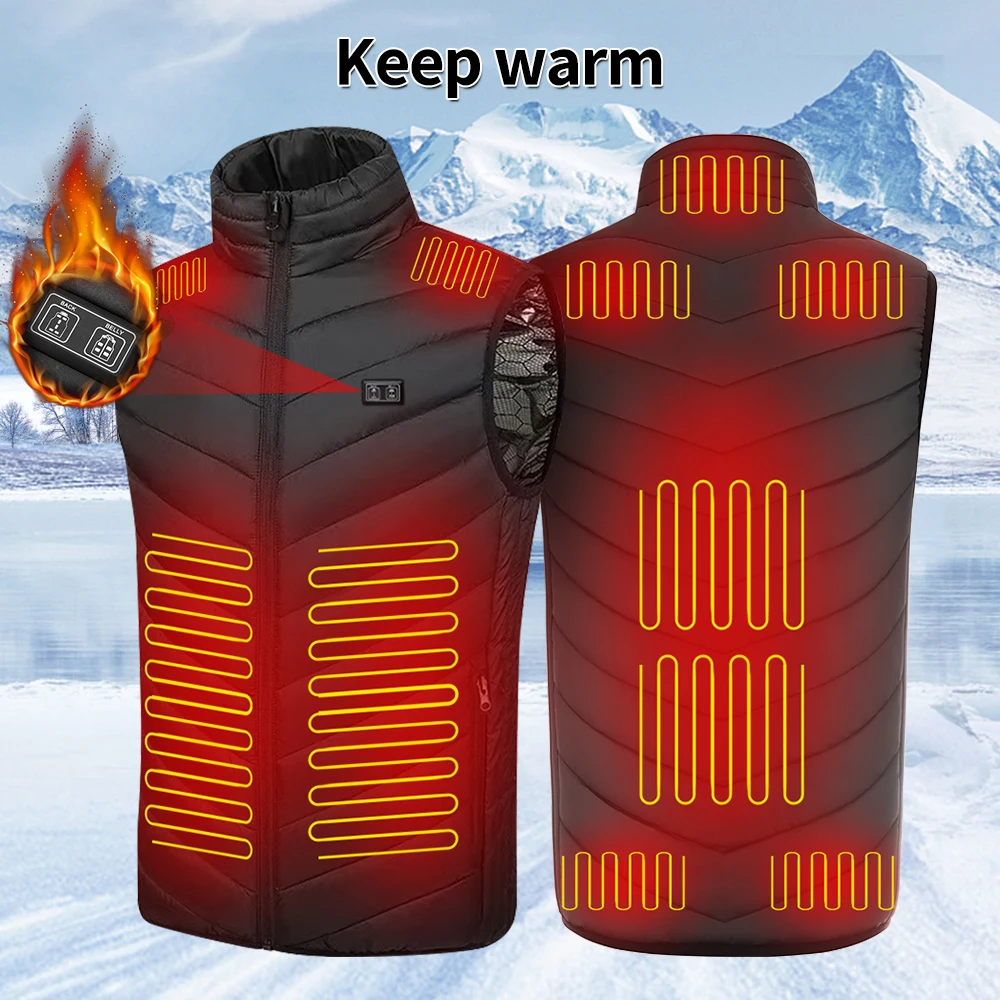 

13 Areas Fast Heated Vest Winter Outdoor Hunting Vest Heated Jackets Sleeveless Dual Control Size S-6XL Heating Vest