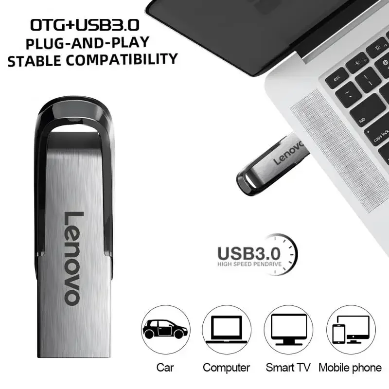 Оригинальный флэш-накопитель Lenovo USB 2 ТБ 3.0 Водонепроницаемый высокоскоростной