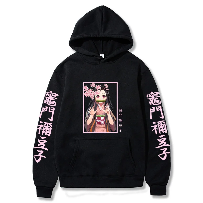 

Demon Slayer Anime Harajuku Hoodies Women Casual Long Sleeve Pullover Hooded Aesthetic Sweatshirt Unisex Oversized Tops