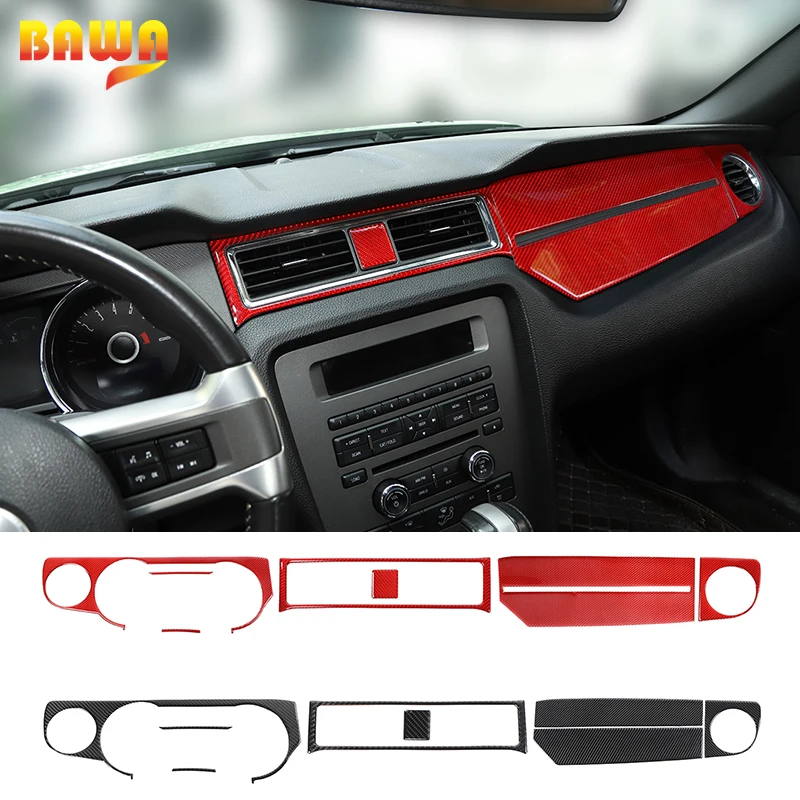 

BAWA Car Interior Mouldings Accessories for Ford Mustang 2009-2013 Center Console Decoration Trim Stickers Kit