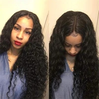 deep curly synthetic lace front wigs for women kinky curly lace frontal wigs femme baby hair natural hairline daily use fiber
