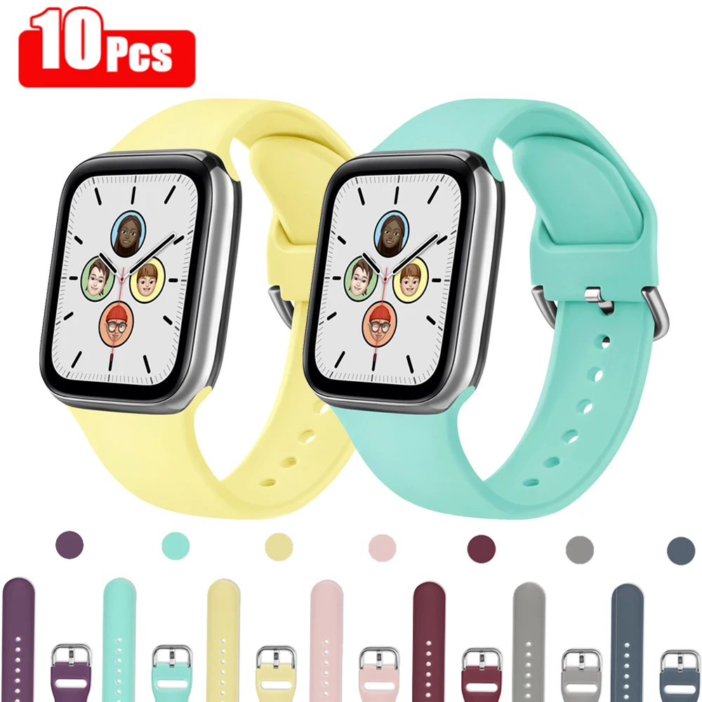 

10pcs/lot Watch Strap for Apple Watch Band 44mm 38mm 40mm 42mm 41mm 45mm Bracelet Strap for iwatch Ulta 49mm 8 7 6 5 4 3 SE Band