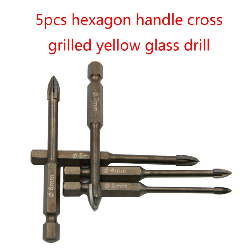 

Cemented Carbide Hexagonal Shank Cross Glass Drill Bit for Wall Mirror and Ceramic Tile on Concrete and Brick Wall