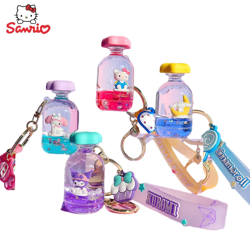

Hello Kitty Kuromi Cinnamoroll Anime Peripheral Kawaii Cute Cartoon Drifting Bottle Keychain Creative Bag Ornament Pendant Gift