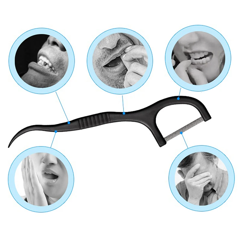 Плоская зубная нить 50 шт. бамбуковый уголь межзубная щетка зубочистка чистка