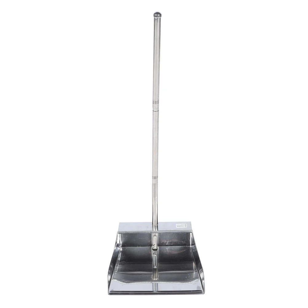 

Large Trash Hand Held Stainless Steel Tray Heavy Dust Pan Home Cleaning Tool Office Metal Pooper Scooper Broomstick