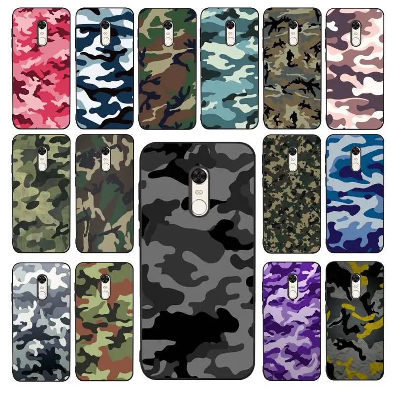 

YNDFCNB Camo military Phone Case for Redmi 5 6 7 8 9 A 5plus K20 4X 6 cover