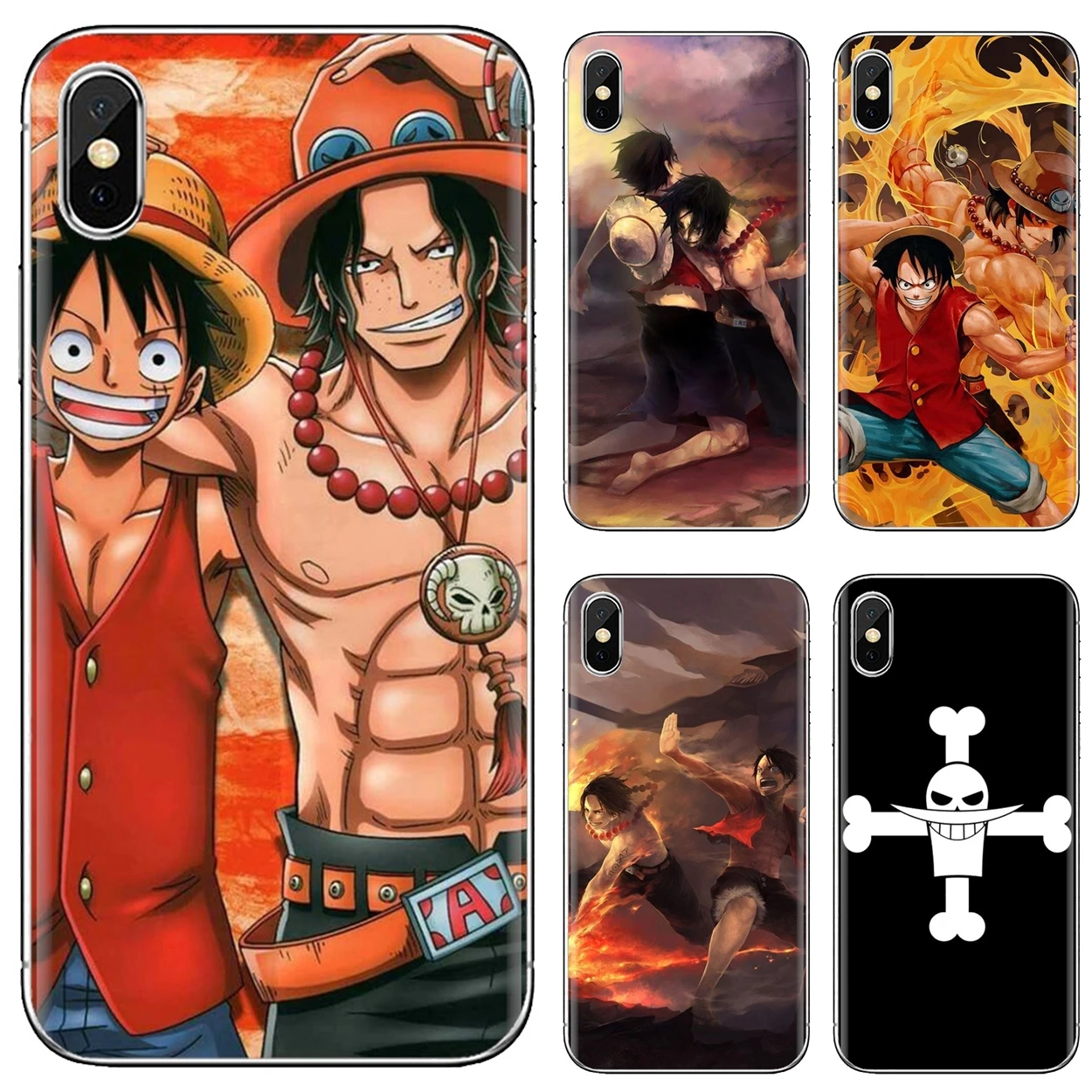 

Silicone Case Cover For iPhone 10 11 12 13 Mini Pro 4S 5S SE 5C 6 6S 7 8 X XR XS Plus Max 2020 one piece ace with luffy memories