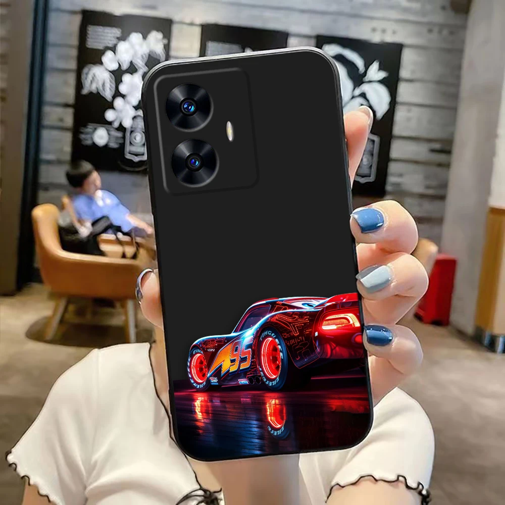 Cartoon Cars Lightning McQueen Phone Case For Realme C65 C63 C53 C35 C55 C33 C30 C21Y C20 C12 C11 GT 2 NARAO 20 30 50 Funda