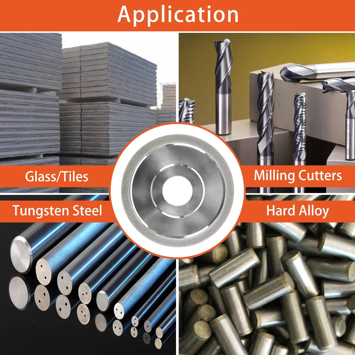 Плоский алмазный шлифовальный круг с гальваническим покрытием 78-180 мм