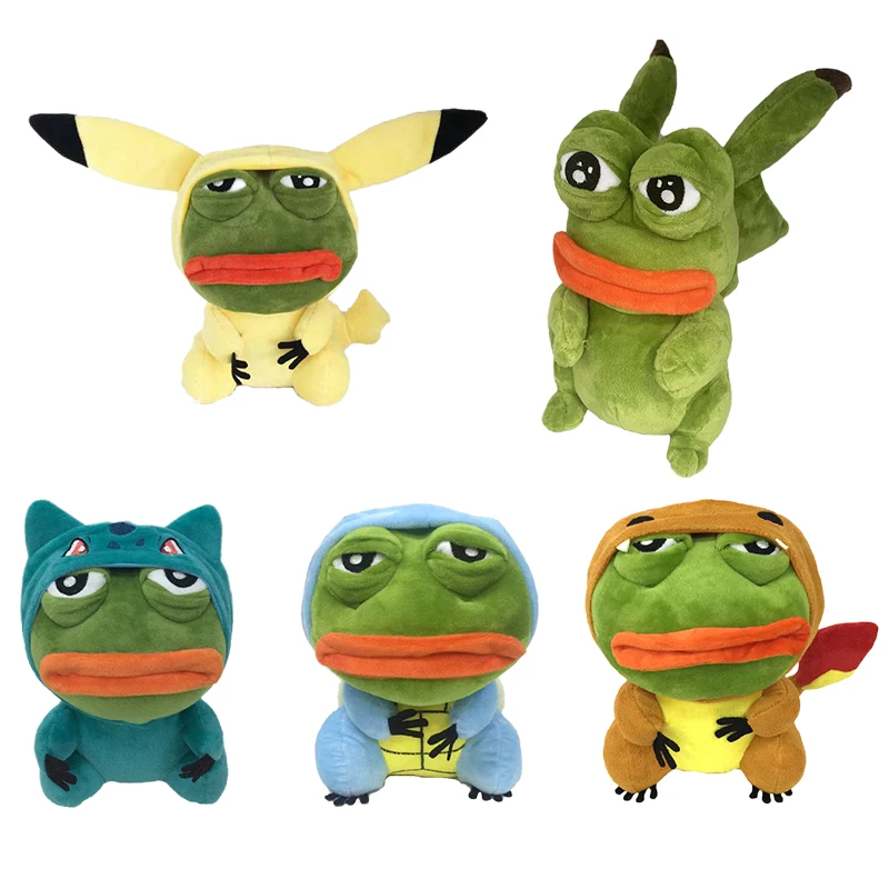 

23 см Косплей Spoof Sad Frog Pepe Плюшевые игрушки Куклы Kawaii мягкие куклы декор комнаты Мягкое Животное наряд лягушка детский подарок