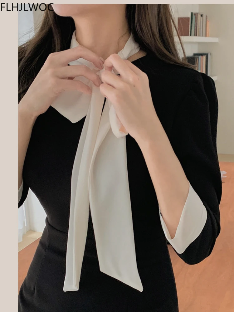 Шикарное корейское модное черное платье-рубашка 2022 женское японское милое