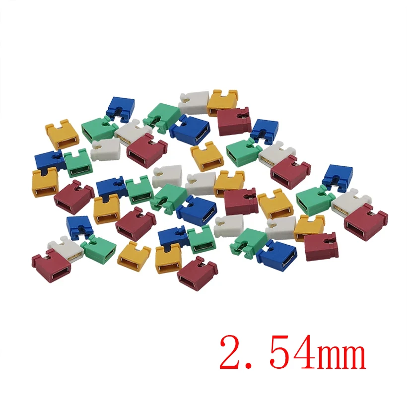 60Pcs 2.54mm Pitch Colorful Pin Header Standard Computer Jumper Block 3 1/2 Hard Disk Drive Motherboard Expansion Card - купить по