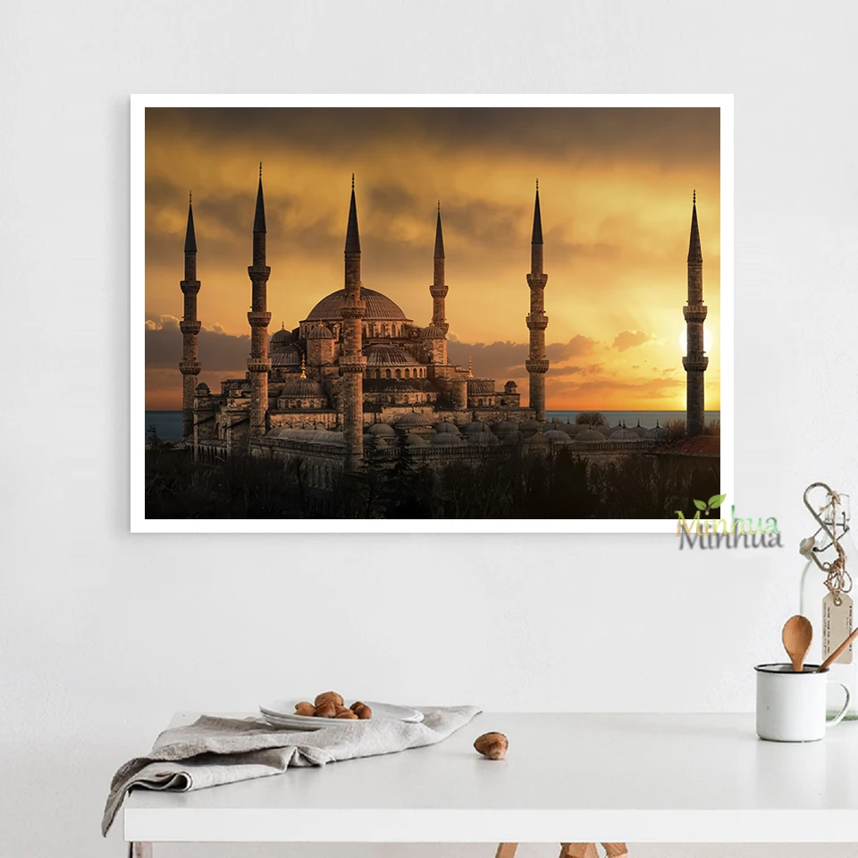

Современный настенный плакат с изображением мечети Ахмеда из стамбала, Картина на холсте, украшение для дома, подарок