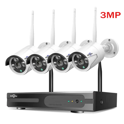 Комплект камер видеонаблюдения Hiseeu WNKIT-4HB613, 3/5 МП, Wi-Fi, 10CH, NVR, комплектация в ассортименте - изображение