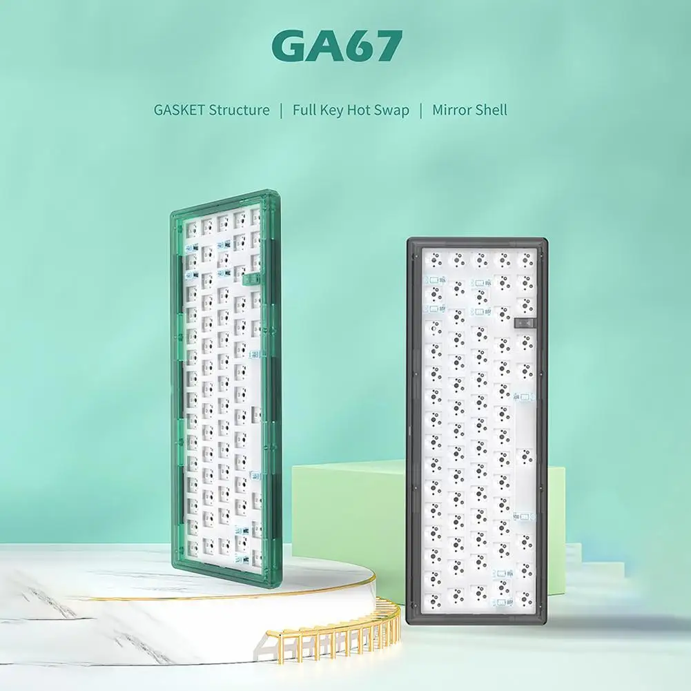 

Gas67 Hot Swap Customized Mechanical Keyboard Kit Gasket Backlight Rgb Wired Structure Type-c Positioning Board Pc H5p5