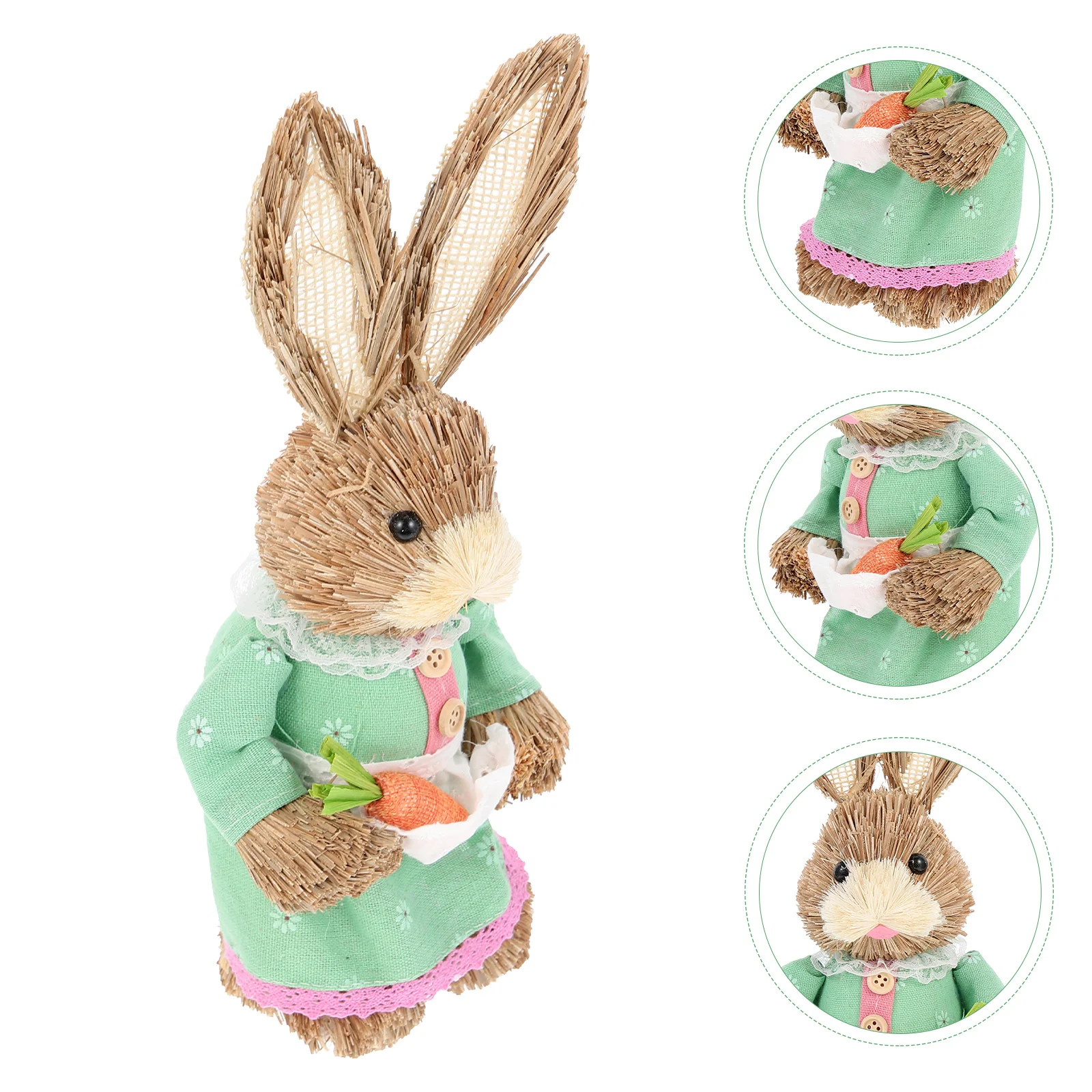 

Статуэтка кролик садовый декор соломенные пасхальные фигурки стоячие фигурки животных настольное украшение весенние сувениры для вечевеч...