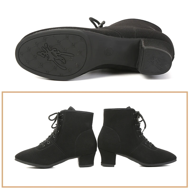 Women Latin Dance Shoes Ballroom Soft Sole Non-Slip Cloth Women Tango Jazz Salsa Dance Shoes Middle Heel Ladies Dance Sneakers