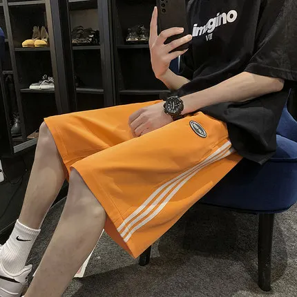 

A Women's three-bar sports shorts loose and thin casual five-point pants tide ins large size women's summer pants