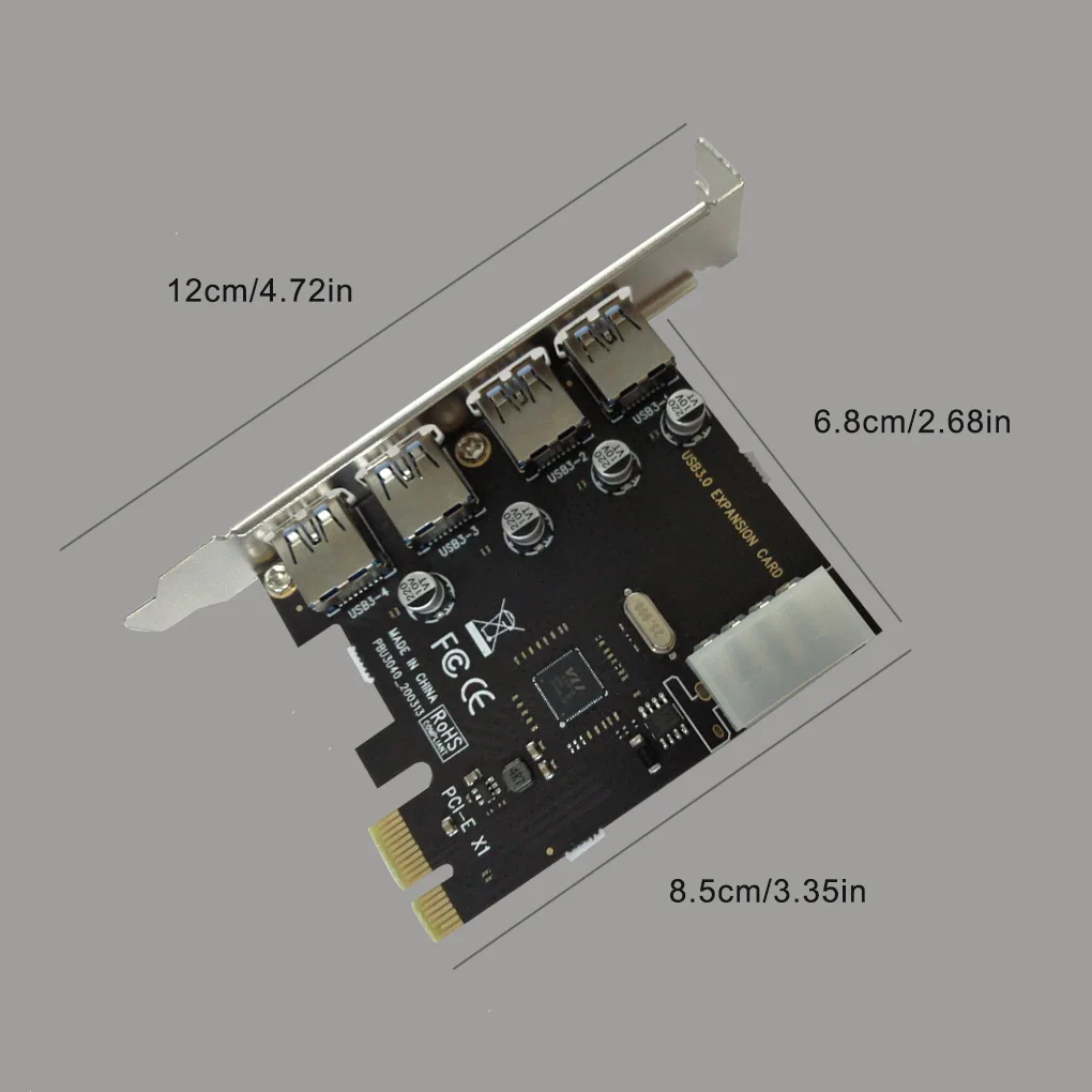 

PCI-E to USB Expansion Card USB 3 0 PCI-E Extender Board 4 Ports Adapter Board Computer Accessory