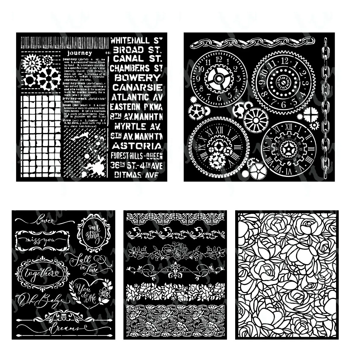 Трафареты с узором вечная роза